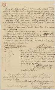 Field notes and plat for 640 acres on Richland Creek, surveyed for Patience Howard by deputy surveyor James Scofield and examined at Franklin on 16 November 1841.