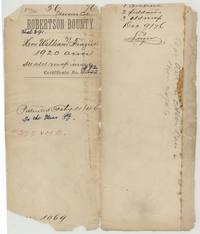 File jacket for the heirs of William W. Frazier, Robertson Bounty, 1920 acres, certificate 1372, patented 11 February 1846, No. 377 Vol. 3.