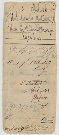 Wrapper no. 3 for Robertson County Military File 56, marked correct on map February 1846 and patented 11 February 1846.