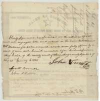 Back of the warrant, where John Smith signed it over to Nathaniel H. Watrous on 6 January 1838, with witnesses.
