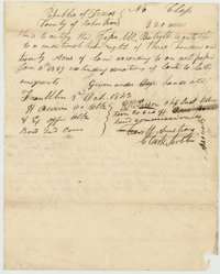 Conditional headright certificate No. 15 issued at Franklin on 3 October 1842 by the Robertson County land board to Jesse W. Buttrel for 320 acres.