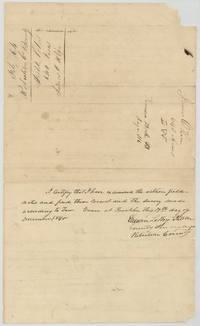 County Surveyor's examination of the Rice field notes at Franklin, 19 November 1840.
