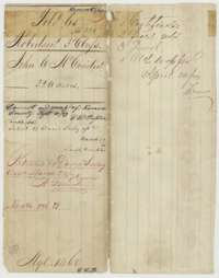 File jacket for the John C. McCuistion headright, 320 acres, listing the certificates, field notes, deed and old wrapper.