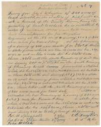Field notes of Survey No. 7, 320 acres for John C. McCuistion on Richland Creek, surveyed by C. C. Taylor, finished 18 May 1844.
