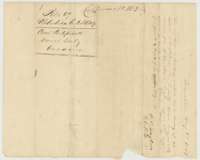 Back of the conditional certificate, with a location entry of 6 May 1843 by county surveyor C. C. Taylor for land on the Trinity River.