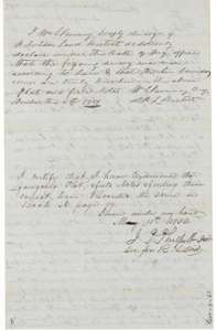 Browning's oath on the survey, 6 November 1851, and District Surveyor J. T. Philpott's certificate of 11 May 1852 recording it in Book N, page 89.