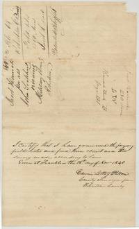 County surveyor Patton's examination of the Hedrick field notes at Franklin, 18 November 1840, with the wrapper recorded Book B page 121.