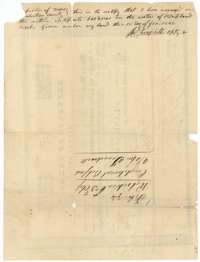 Back of the certificate, with surveyor Scofield's endorsement of 15 January 1841 that he surveyed 640 acres on Richland Creek, and a file docket.