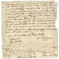 Back of the certificate: Boyer, by his mark, transfers the 1280 acres to John T. Lawrence at Houston on 23 Nov 1837, proved 25 Nov by witnesses before A. Briscoe.