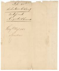 Wrapper docketed file 85 Robertson County Bounty, Certificate, Augustus S. Ensworth, Reg. Mgl 5168.