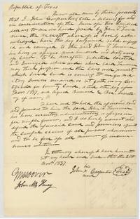 Deed: John Carpenter, late a soldier, sells his 960-acre bounty right to John T. Lawrence for $200, 21 November 1837, signed by mark and witnessed.