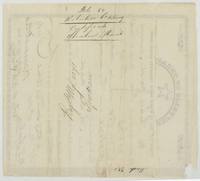 Back of the warrant with file docket for Shubael Marsh and the register number.