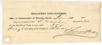 Treasury Department receipt from the Commissioner of Revenue at Austin that S. Marsh paid taxes on 320 acres in Robertson County, 14 June 1841.