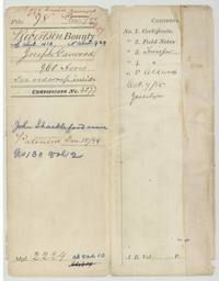 File jacket 98 for Joseph Garwood's 960-acre bounty, Navarro abstract 929 and Ellis abstract 415, patented to John Shackelford 15 January 1846.