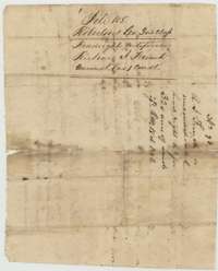 Back of the certificate, marked as the unconditional headright certificate of Richard J. French.