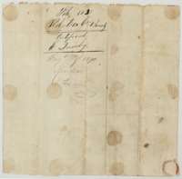 Back of the bounty certificate, with the docket for E. Quimby's file.