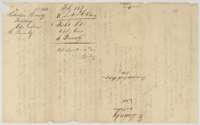 Back of the field notes, with dockets for E. Quimby's 640 acres, recorded in Book B, page 190, and patented 4 November 1845.