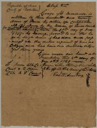 Unconditional headright certificate for 320 acres issued to George M. Broadwell by the Robertson County Board of Land Commissioners at Franklin, 4 December 1843.
