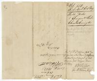 Back of the field notes: wrapper with note that the $46.80 receipt was cancelled and refunded 6 October 1849, and 'Patented July 27/44'.