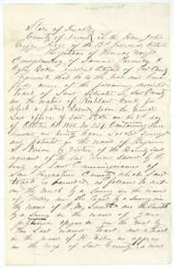 Opening of Thomas Wright's 1859 petition to the Navarro County district court, claiming the Vivion land on Richland Creek.