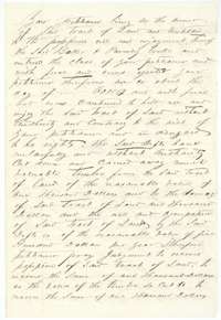 Wright's petition continues, claiming he was forced off the land in 1857 and that timber was cut, and asking for damages.