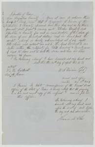 Land office certified copy, dated 7 December 1859, of Benjamin S. Vivion's transfer of 30 April 1838 selling his bounty right to Thomas Wright.