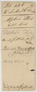 Old file wrapper for Alphonso Steel's San Jacinto donation, 640 acres, noting the patent of November 1845.