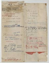 Jacket and contents list for Robertson Bounty file 149, William Lapton, Abstract 509, with later notes correcting the acreage to 703.643.