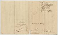 Back of the field notes, endorsed File 149 Robertson Bounty, 640 acres, William Lapton, with 'George Washington Hoover Ass.(?)' and patented by Thos. P. Carthwell(?).