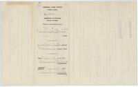 Back of the excess-acreage application, filed and approved at the Land Office January 1951.