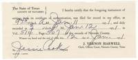 Navarro County clerk's recording certificate for the 1951 instrument, Vol. 514 page 507.
