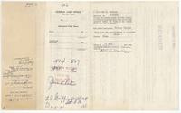 Back of the corrected field notes with the surveyor's soil and value certificate of $15.00 an acre.