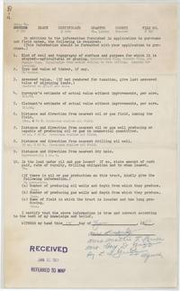 Questionnaire on soil, timber, value and oil and gas for the excess acreage, answered with no production or lease.
