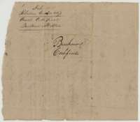 Back of the conditional certificate, marked as the conditional certificate of Buckner Melton.