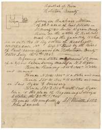 Field notes and plat for 320 acres on Richland Creek waters, surveyed for Buckner Melton by deputy surveyor D. R. Mitchell on 25 October 1844.