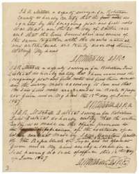 Certificates of D. R. Mitchell, 12 June 1847, that the survey was properly made and recorded in Book H, page 205, and was entered before the colony contract.