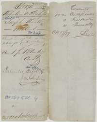File jacket for Joseph Knott's 1,280-acre headright file, listing two certificates, field notes and a power of attorney, with the patent entry of December 1847.