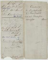 File jacket for Luke McLoud's headright, 640 acres, listing the certificate, field notes and three transfers.