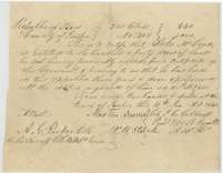 Certificate No. 305 for 640 acres issued to Luke McLoud by the Jasper County land board at Jasper, 10 January 1840.