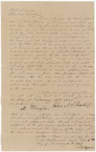Deed in which John Roark of Navarro County sells the McLoud certificate to John Welch for $100, acknowledged 5 February 1847.