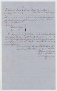 Certified copy of the Burleson County Court order of 12 July 1847 granting Alfred Y. Lothlen an unconditional headright for 640 acres, certified 13 April 1854.
