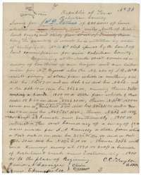 Field notes and plat of Survey No. 23, 640 acres for James D. Matthews, surveyed 30 May 1844 by county surveyor C. C. Taylor.