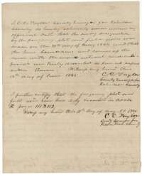 C. C. Taylor's oath of 12 June 1845 on the Matthews survey and his certificate that it was recorded in Book K, pages 111 and 112, on 11 May 1846.