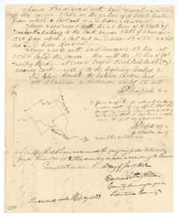End of the field notes, with a small plat of the tract and the county surveyor's certificate of 14 January 1842.
