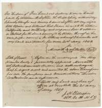 Transfer of 21 May 1849 in which Meredith Whitaker sells his certificate for 1,280 acres to William B. Lofton for $500, acknowledged at Crockett.