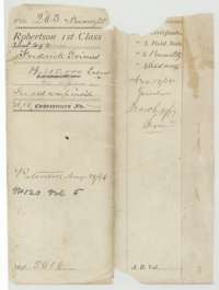 File jacket for Frederick Grimes's first-class headright file, with the patent note of 24 August 1846.