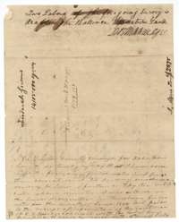 End of the Grimes field notes noting two labors of arable land, with the county surveyor's examination certificate.
