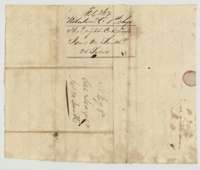Back of the certificate, folded and labelled as the headright certificate of James M. Smith, 25 labors.