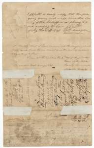End of the Smith field notes, with the surveyor's certificate, County Surveyor Edwin LeRoy Patton's examination of 3 August 1840 and receipts for government dues.