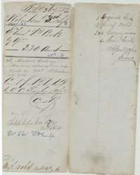 File jacket for the headright of Elias P. Cook, 320 acres, listing the certificate, field notes and conveyances.